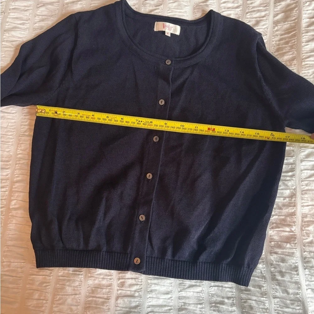 Classic Navy Blue Women's Cardigan - Picture 6 of 10